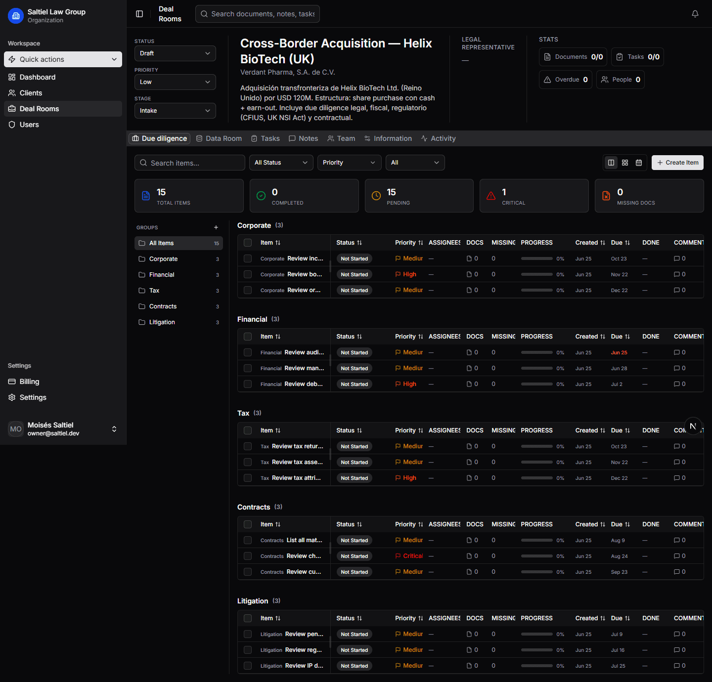 Lawden notes view with categories, pinned items, and reply threads